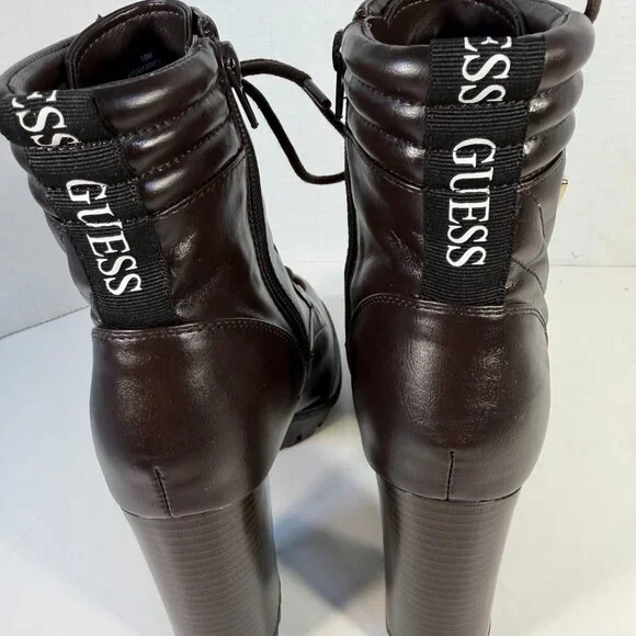 Women's size 10M brown lace-up boots by GUESS - Picture 5 of 16